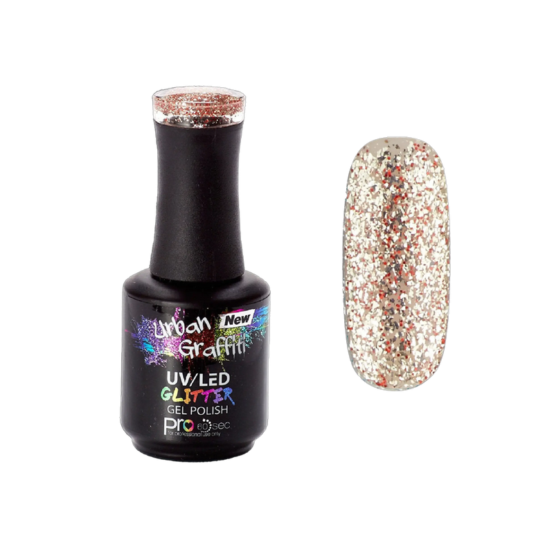 Tinsel Town - UGGP-A0913 Urban Graffiti Gold and Red Glitter Gel Polish 15ml